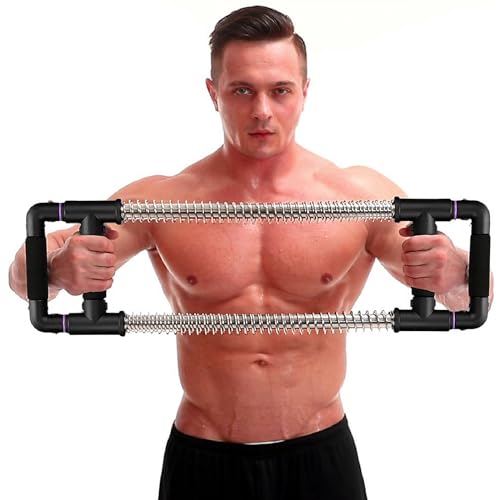 GoFitness Push Down Bar Machine - Chest Expander at Home Workout Equipment, Arm Exerciser - Portable Spring Resistance Exercise Gym Kit for Home, Travel or Outdoors