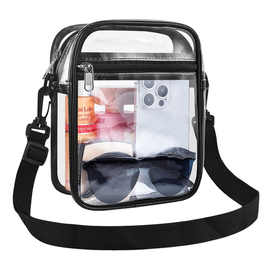 USPECLARE Clear Purse Stadium Clear Messenger Bag Stadium Approved for Men and Women Clear CrossBody Bag