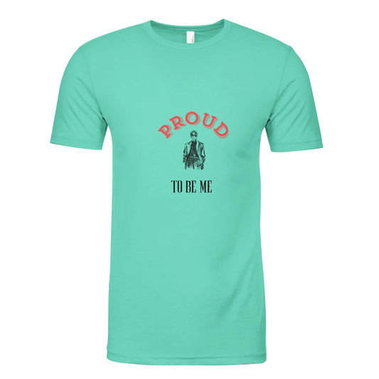 t-shirt pastel blue text proud to me me