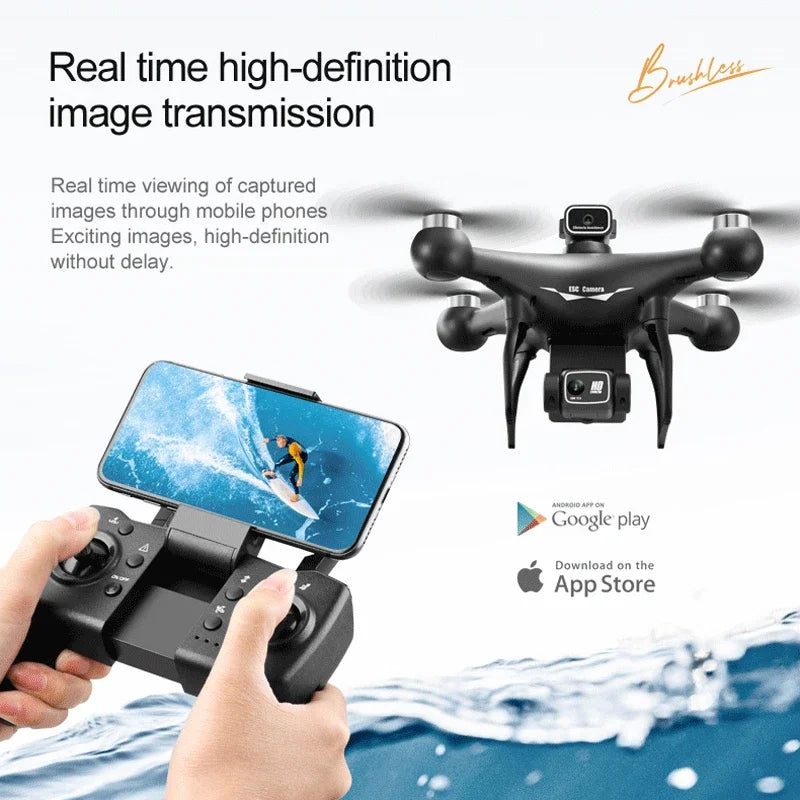 S116 Drone 8K HD Dual Camera Optical Flow Positioning Brushless 360° Obstacle Avoidance WIFI FPV Remote Control Quadcopter Drone