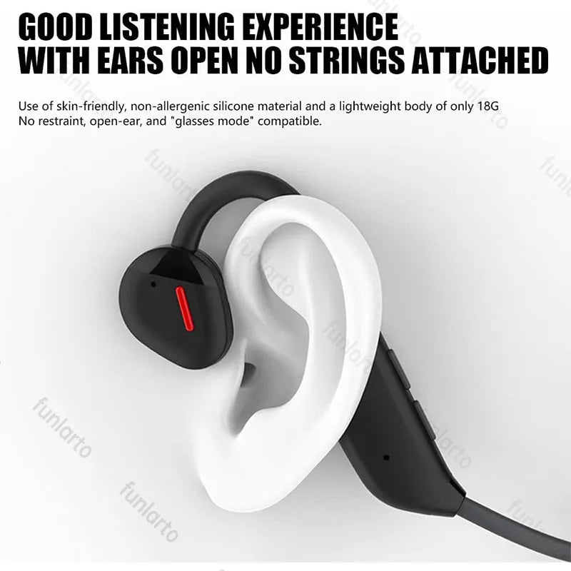 Open-Ear Bluetooth 5.3 Sport Headphones IPX6 Waterproof Wireless Earphones for Cycling Running Noise Reduction Call Deep Bass