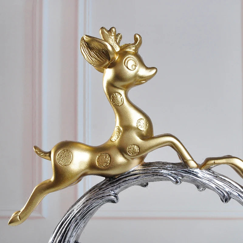 Europe Creative Resin Deer sculpture Ornaments Home Livingroom Furnishing Crafts Office Figurines Accessories Wedding Decoration