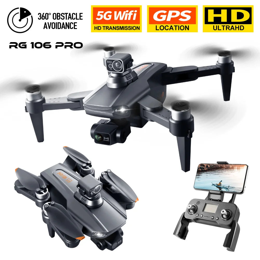 RG106 FPV Drone With GPS 8K Professional Dual Camera Foldable AeriAl PhotograPhy Four Axis AircrAft Gift Toy New Product