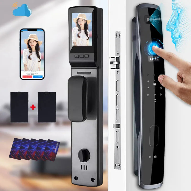 3D Face Recognition Intelligent Lock Remote Video Call Fingerprint Password Lock Digital Door Lock Electronic Lock