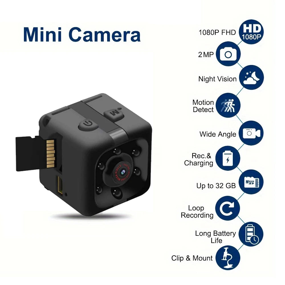 Mini Camera, smsll Camera 1080P, Nanny Cam Full HD with Night Vision Motion Activation for Indoor Outdoor Covert Security