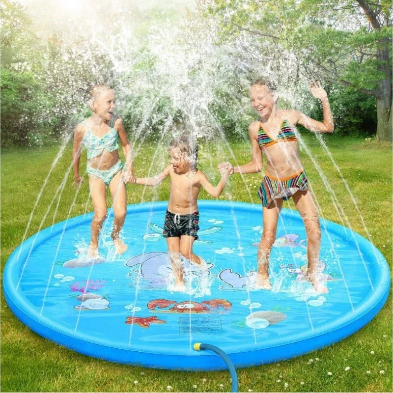 Sprinkler Play Mat Toddler Pets Splashes Pad Inflatable Water Sprinkler Pool Splashes Pad for Backyard Summer Outdoor Water Toys