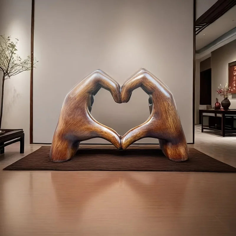 Mother's Day heart-shaped Resin Statue Gift, home living room tabletop, light luxury style decorative ornaments