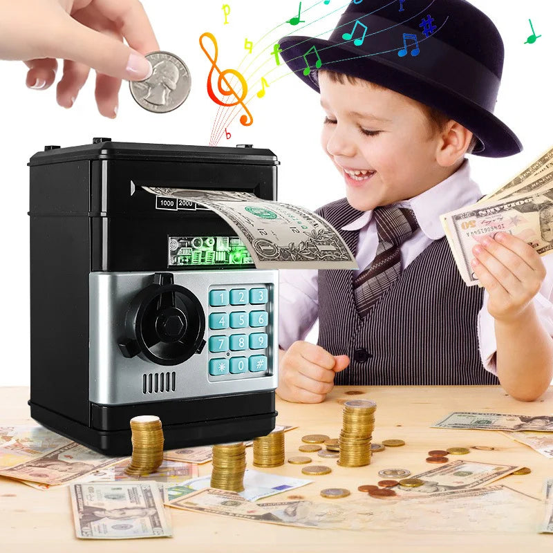 Cross-border kidsren's Safe Small Mini Piggy Bank Safe Cash & Coin, Fingerprint Anti-theft Password