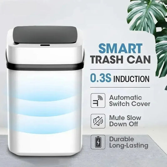 Hot Kitchen Trash Bin 13L Bathroom Touch Trash Can in The Toilet Smart Garbage Bucket Waste Bins Dustbin Smart Trash Can Kitchen