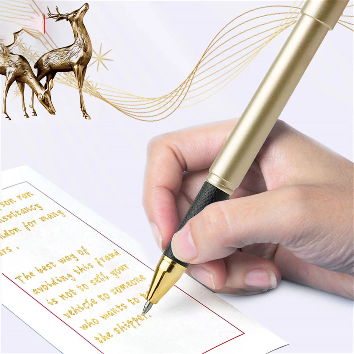 3/6pcs Golden Gel Pen Write smoothly Fast Dry 0.7mm Replaceable Refill School Stationery Supplies Back-to-school season