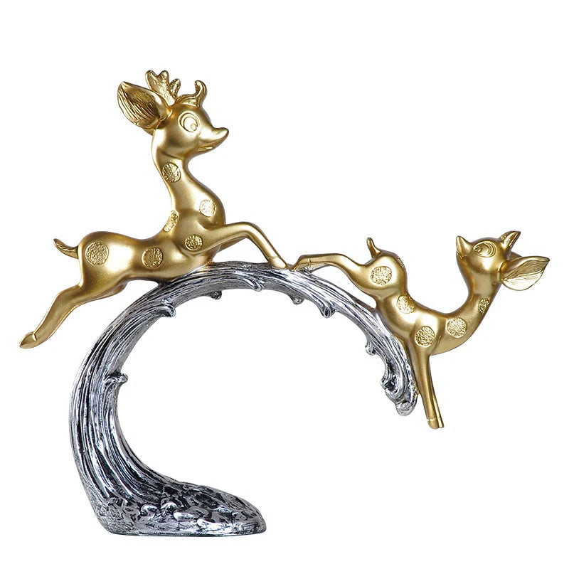 Europe Creative Resin Deer sculpture Ornaments Home Livingroom Furnishing Crafts Office Figurines Accessories Wedding Decoration