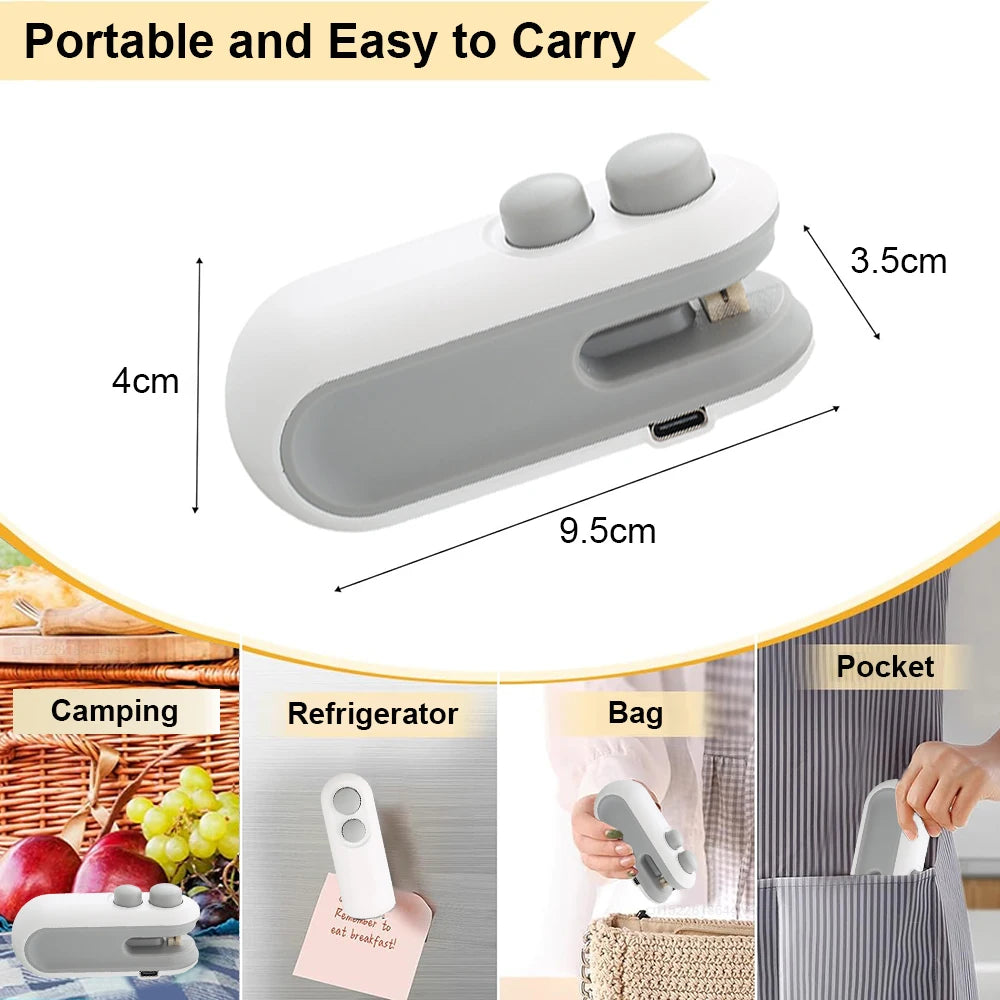 Sealing Machine Mini Heat Bag Sealer Portable Handheld Plastic Bag Sealing Machine Rechargeable Mini Thermal Plastic Bags Sealer