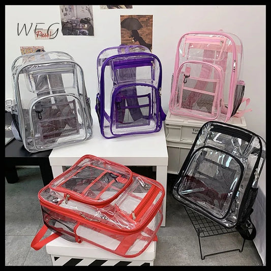 Pvc Transparent Backpack Jelly Double Shoulder Bag Transparent Waterproof Backpack PVC Backpack Chest Bag