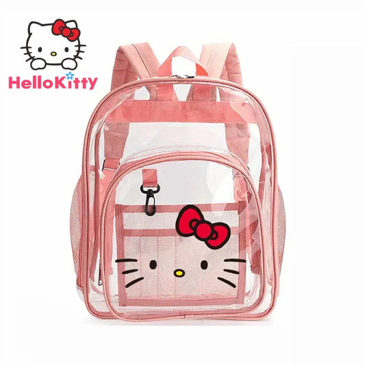 Hello Kitty Clear Backpack American Student School Bag Transparent Capacity Backpack Tpu Waterproof Material Girls Book Bag