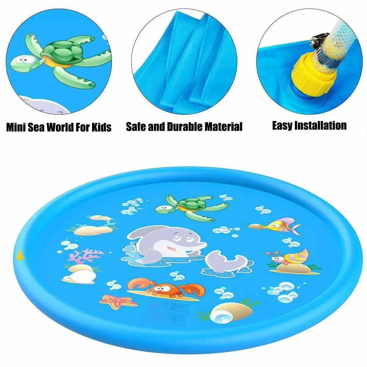 Sprinkler Play Mat Toddler Pets Splashes Pad Inflatable Water Sprinkler Pool Splashes Pad for Backyard Summer Outdoor Water Toys