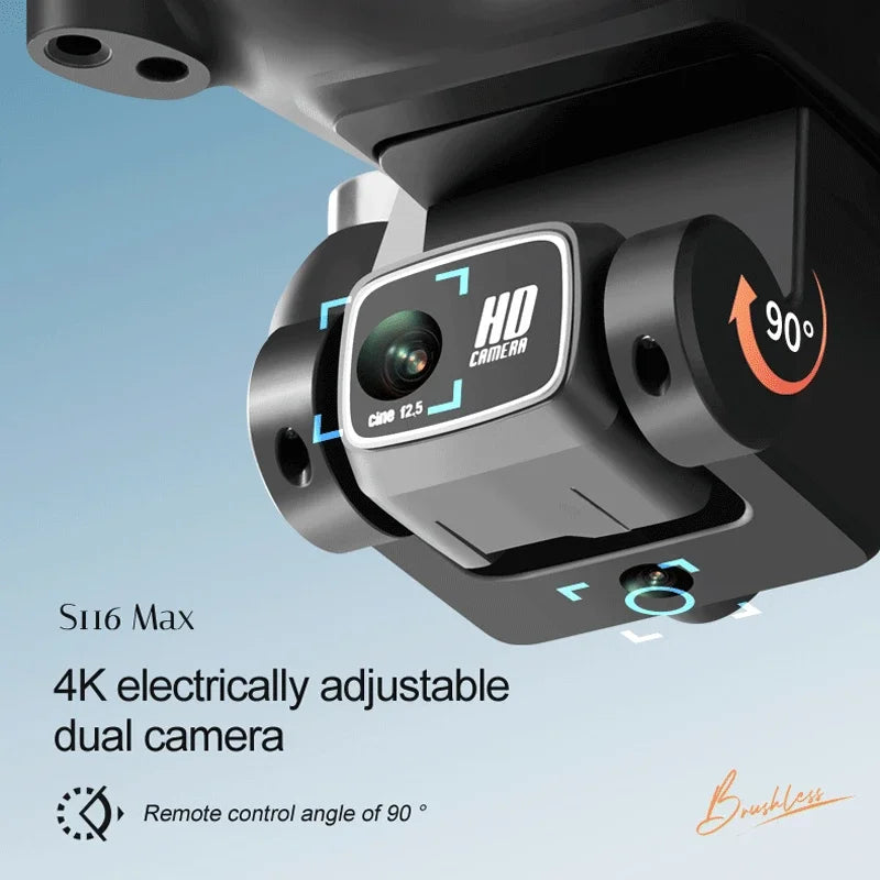 S116 Drone 8K HD Dual Camera Optical Flow Positioning Brushless 360° Obstacle Avoidance WIFI FPV Remote Control Quadcopter Drone