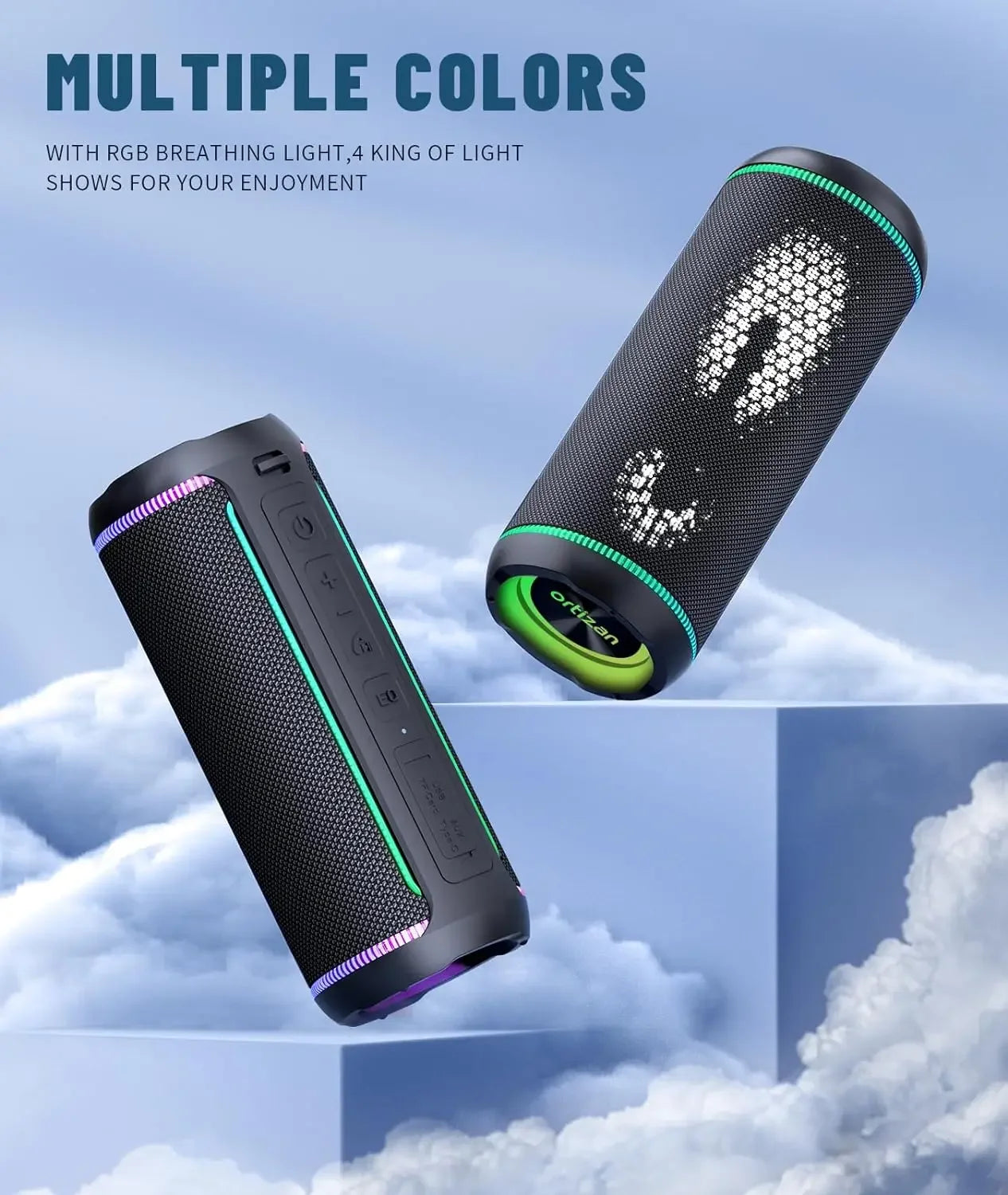 Bluetooth Speaker X30, V5.3 Wireless IPX7 Waterproof Shower Speaker,40W HiFi Stereo Sound,TWS Pairing,30H Music Playtime