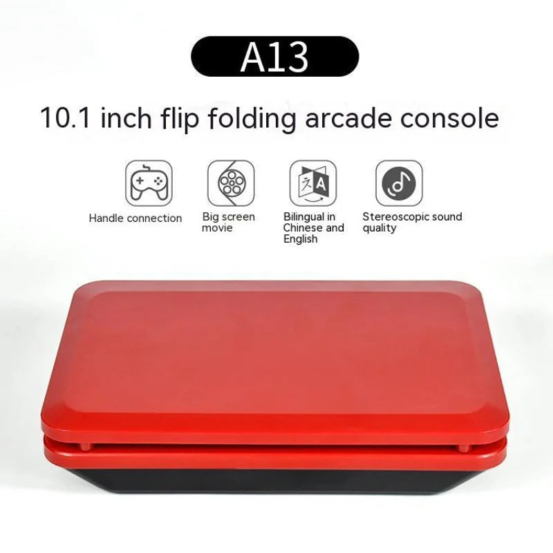 A13 Retro Game Arcade 10 Inch Hd Large Screen Game Machine Folding Flip Rk3128 Chip Cpu Simulator Detachable Joystick