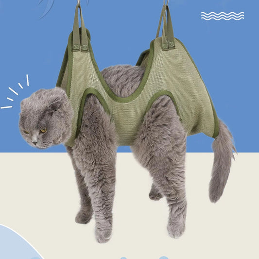 hanging cat or dog restraint hammock for pet grooming