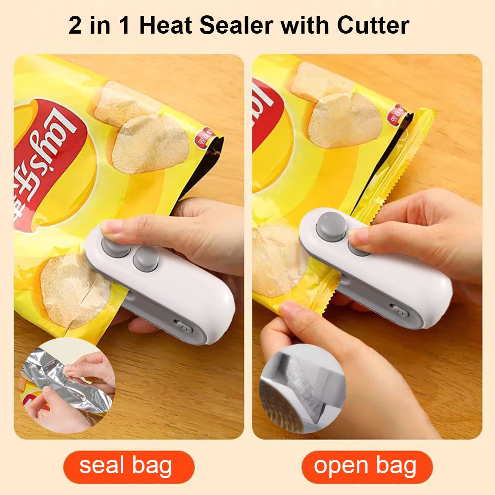 Sealing Machine Mini Heat Bag Sealer Portable Handheld Plastic Bag Sealing Machine Rechargeable Mini Thermal Plastic Bags Sealer