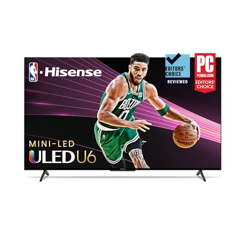 Hisense 65-Inch Class U6 Series Mini-LED ULED 4K UHD Google Smart TV (65U6K, 2023 Model) - QLED, Full Array Local Dimming, HDR 10+, Dolby Vision IQ, VRR Game Mode, 240 Motion Rate, Alexa Compatibility