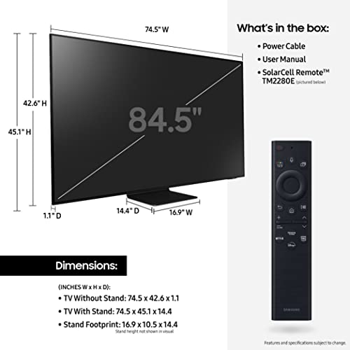 SAMSUNG 85-Inch Class Neo QLED 4K QN90B Series Mini LED Quantum HDR 32x Smart TV with Alexa Built-in (QN85QN90BAFXZA, 2022 Model)