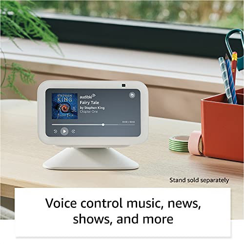 All-new Echo Show 5 (3rd Gen, 2023 release) | Smart display with deeper bass and clearer sound | Glacier White